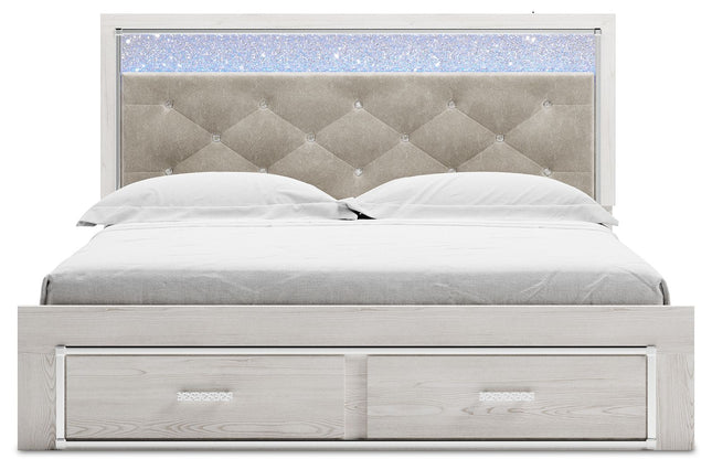 Altyra - White - King Upholstered Storage Bed Signature Design by Ashley® 