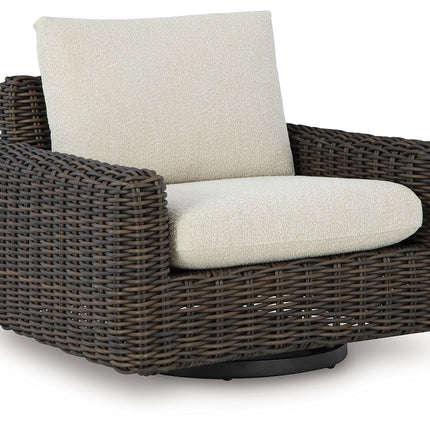 Kimora - Beige / Dark Brown - Swivel Glider Lounge With Cushion Signature Design by Ashley® 