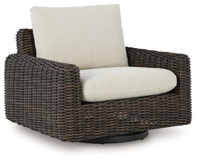 Kimora - Beige / Dark Brown - Swivel Glider Lounge With Cushion Signature Design by Ashley® 