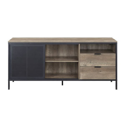 Nantan - TV Stand - Rustic Oak & Black Finish - 28" ACME 