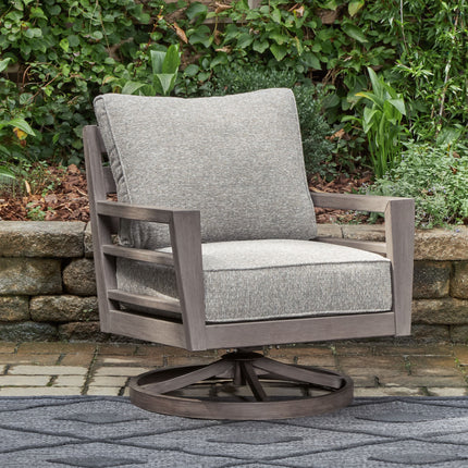 Hillside Barn - Gray / Brown - Swivel Lounge W/ Cushion Signature Design by Ashley® 