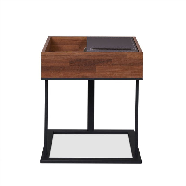 Sara - I - I End Table - Espresso PU, Walnut & Sandy Black ACME 