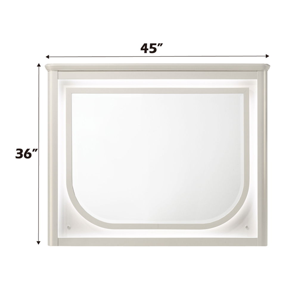 Laveda - Mirror With LED - Pearl White Finish - Tony's Home Furnishings