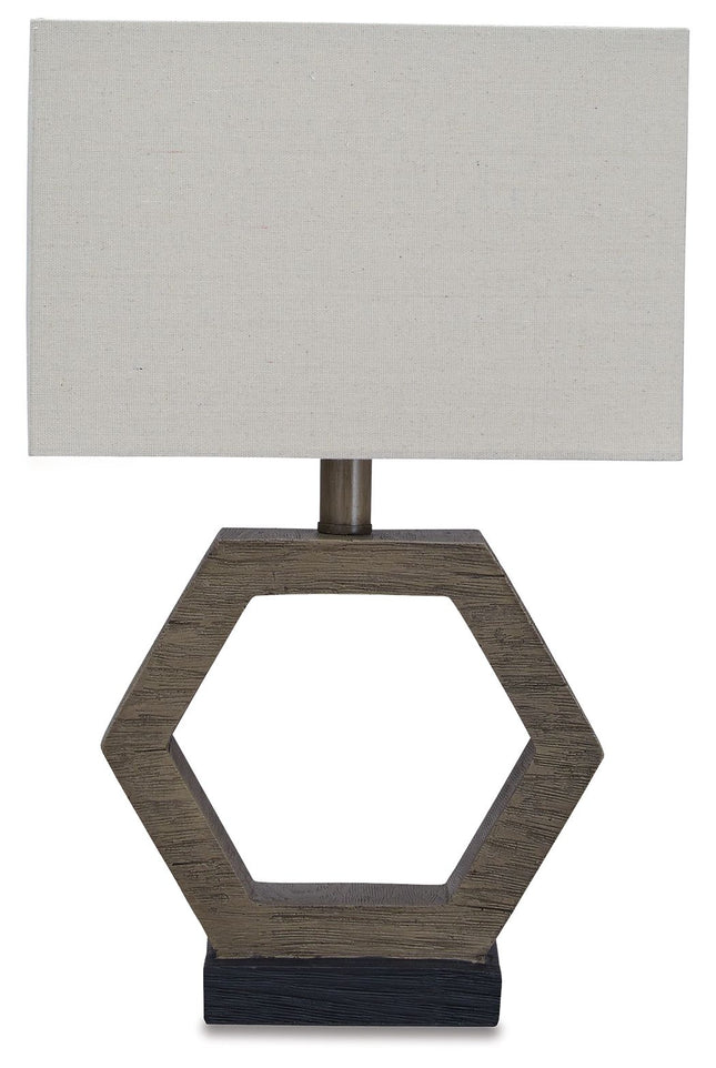 Marilu - Gray Dark - Poly Table Lamp Ashley Furniture 