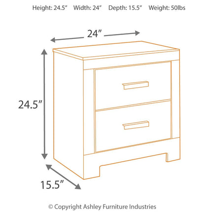 Culverbach - Gray - Two Drawer Night Stand Ashley Furniture 