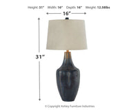 Thumbnail for Evania - Indigo - Metal Table Lamp - Tony's Home Furnishings
