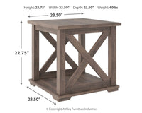Thumbnail for Arlenbry - Gray - Square End Table