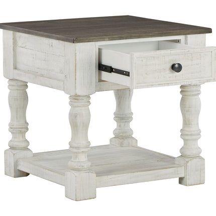 Havalance - White / Gray - Square End Table Signature Design by Ashley® 