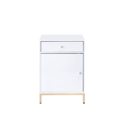 Ottey - Cabinet - White High Gloss & Gold ACME 