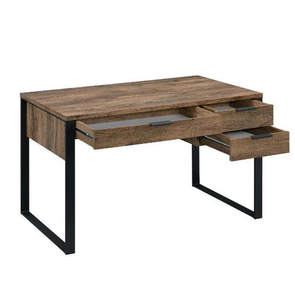 Aflo - Writing Desk - Weathered Oak & Black Finish ACME 