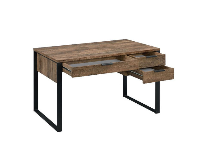 Aflo - Writing Desk - Weathered Oak & Black Finish ACME 