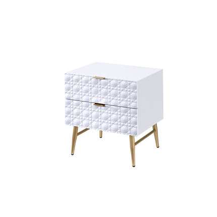 Maisey II - Nightstand - White & Gold ACME 