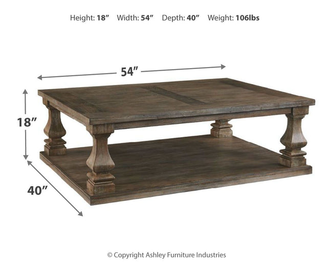 Johnelle - Gray - Rectangular Cocktail Table Ashley Furniture 