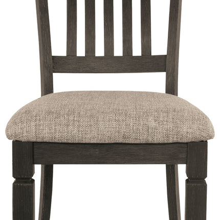 Tyler - Black / Grayish Brown - Dining Uph Side Chair (Set of 2) - Slatback Ashley Furniture 