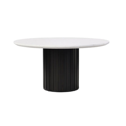 Jaramillo - Round Dining Table With Engineered Marble Top - Black - Tony's Home Furnishings