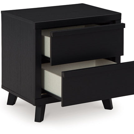 Danziar - Black - Two Drawer Night Stand Signature Design by Ashley® 