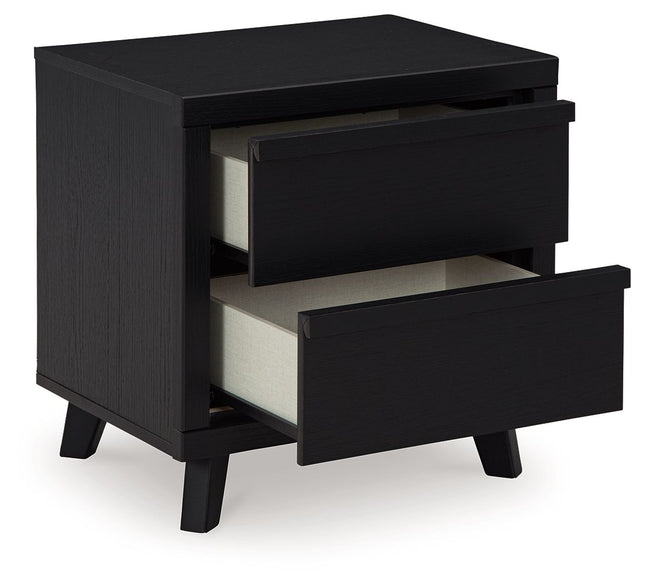 Danziar - Black - Two Drawer Night Stand Signature Design by Ashley® 