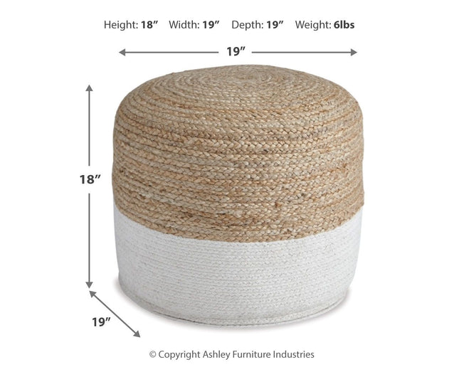 Sweed - Round - Pouf Ashley Furniture 