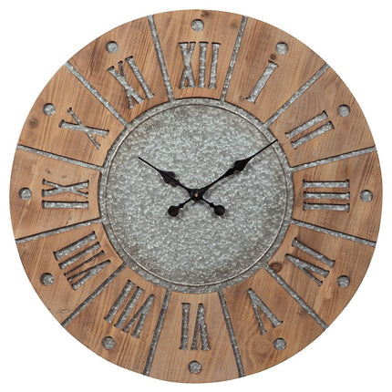 Payson - Antique Gray / Natural - Wall Clock Ashley Furniture 