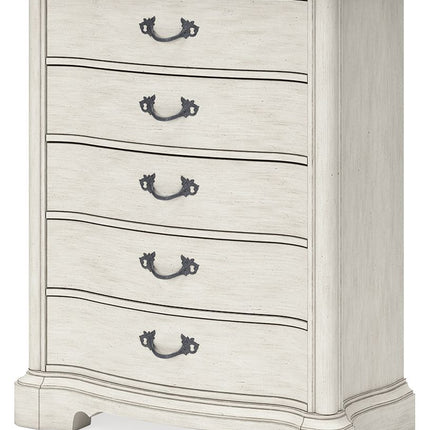 Arlendyne - Antique White - Five Drawer Chest Signature Design by Ashley® 