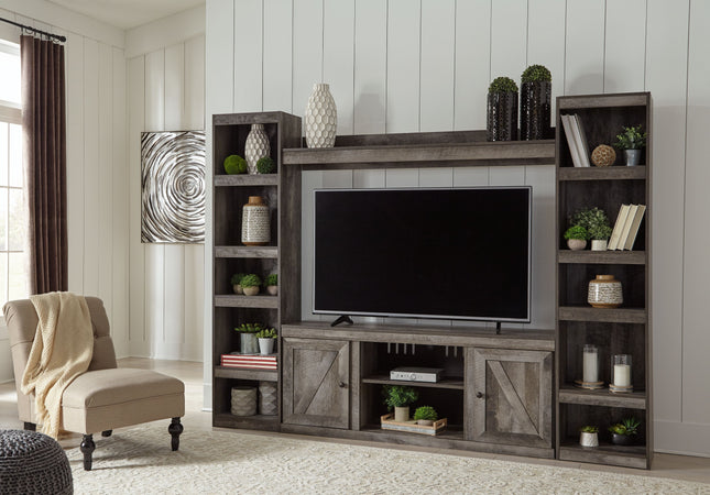 Wynnlow - Gray - 4-Piece Entertainment Center With LG TV Stand W/Fireplace Option Signature Design by Ashley® 