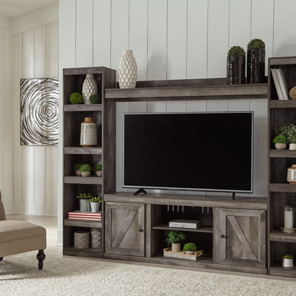 Wynnlow - Gray - 4-Piece Entertainment Center With LG TV Stand W/Fireplace Option Signature Design by Ashley® 