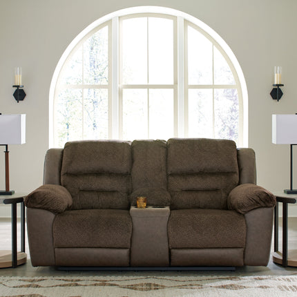 Dorman - Chocolate - Dbl Reclining Loveseat With Console Benchcraft® 