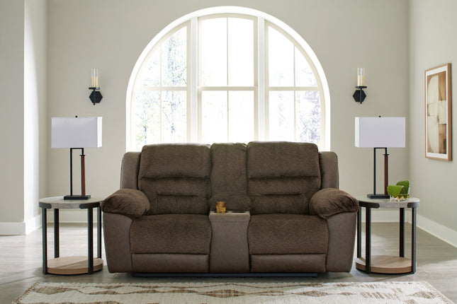 Dorman - Chocolate - Dbl Reclining Loveseat With Console Benchcraft® 