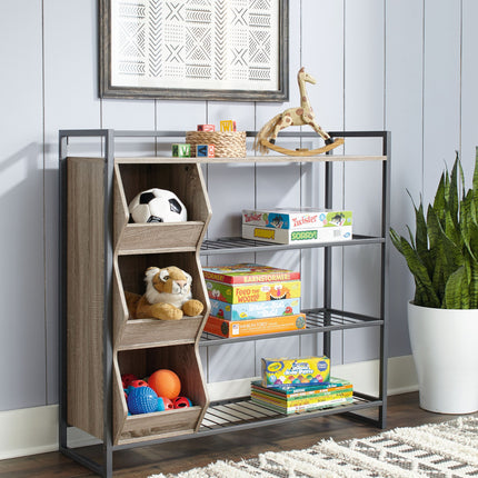 Maccenet - Grayish Brown / Gunmetal - Shoe Rack Ashley Furniture 