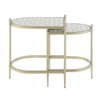 Zaba - Nesting Table - Glass Top & Silver - Tony's Home Furnishings