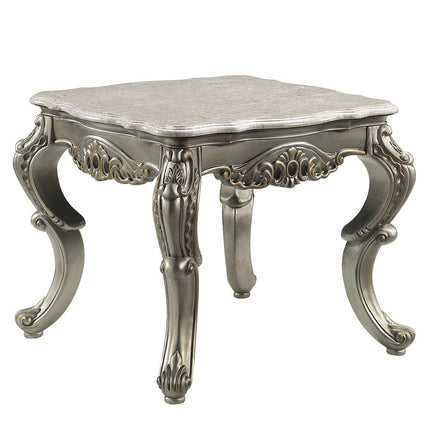 Miliani - End Table With Marble Top - Natural Antique Bronze ACME 