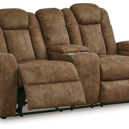 Wolfridge - Brindle - Power Reclining Loveseat With Console /Adj Hdrst Signature Design by Ashley® 