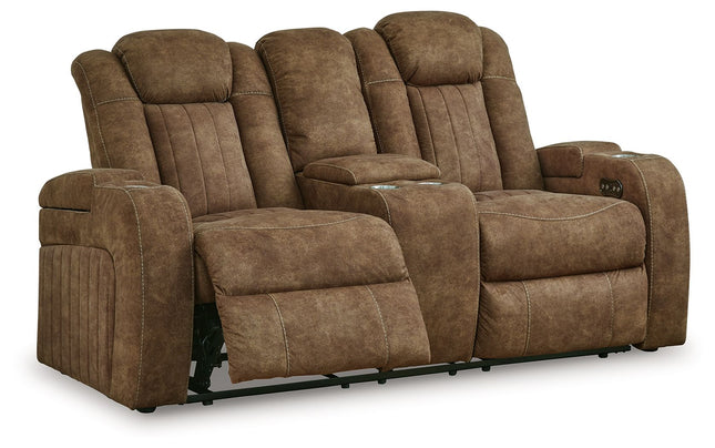 Wolfridge - Brindle - Power Reclining Loveseat With Console /Adj Hdrst Signature Design by Ashley® 