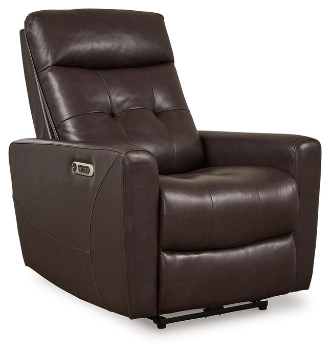 Pisgham - Power Recliner With Adj Headrest - Tony's Home Furnishings