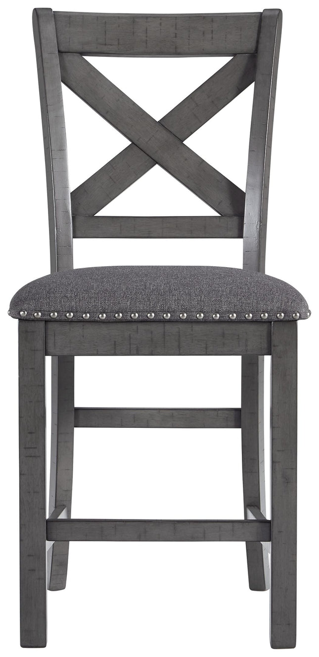 Myshanna - Gray - Upholstered Barstool (Set of 2) Signature Design by Ashley® 