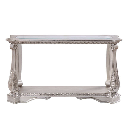 Northville - Accent Table - Antique Silver & Clear Glass ACME 