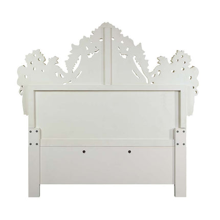 Adara - Eastern King Bed - White PU & Antique White Finish ACME 