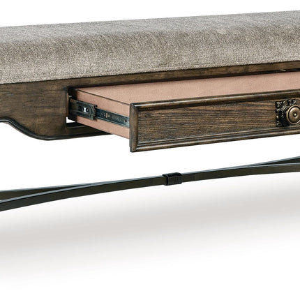 Maylee - Dark Brown - Upholstered Storage Bench Signature Design by Ashley® 