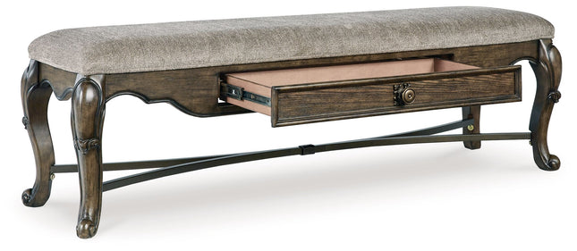 Maylee - Dark Brown - Upholstered Storage Bench Signature Design by Ashley® 