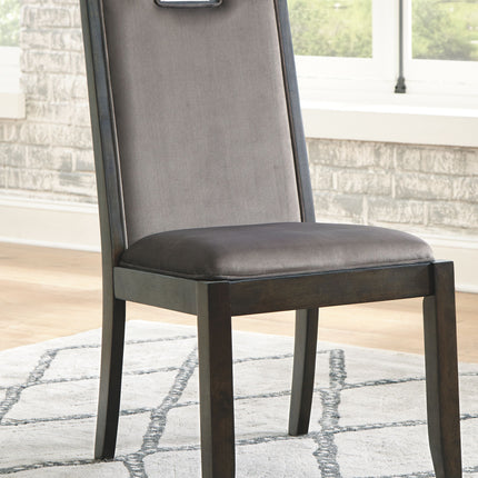 Hyndell - Gray / Dark Brown - Dining Uph Side Chair (Set of 2) Signature Design by Ashley® 