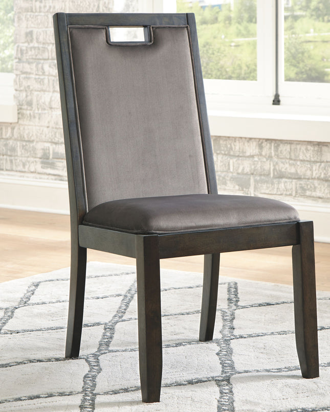 Hyndell - Gray / Dark Brown - Dining Uph Side Chair (Set of 2) Signature Design by Ashley® 