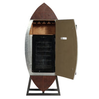 Brancaster - Wine Cabinet - Retro Brown Top Grain Leather & Aluminum - Tony's Home Furnishings