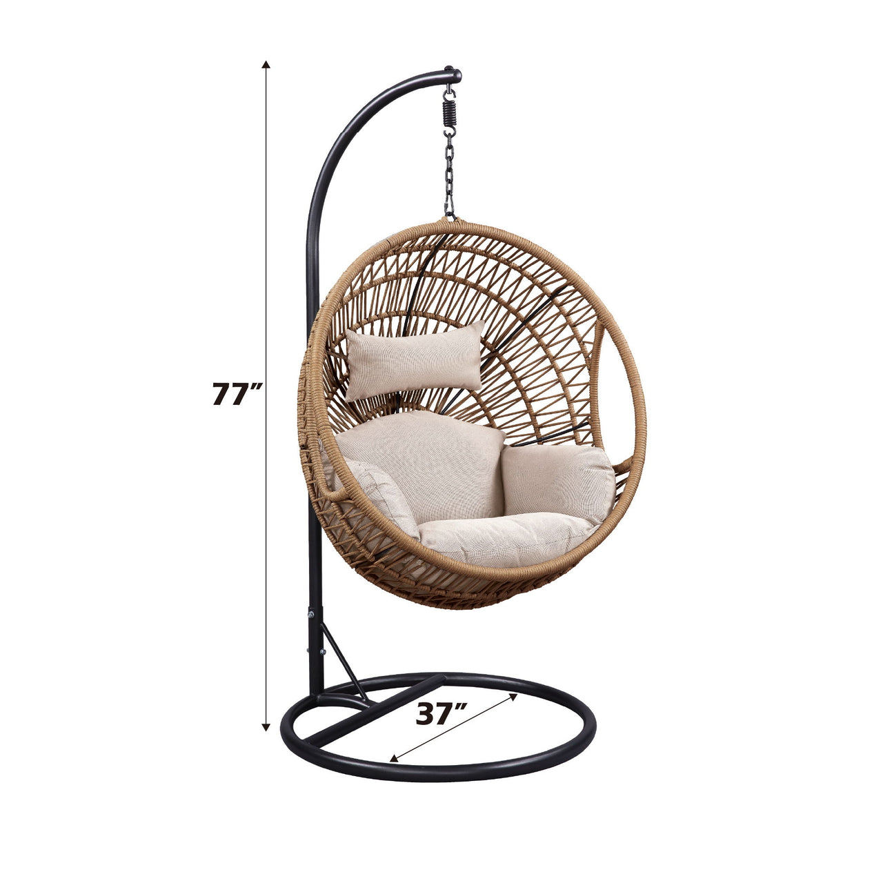 Vasant - Hanging Chair - Fabric & Rope ACME 