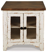 Thumbnail for Wystfield - White / Brown - Rectangular End Table - 2 Doors - Tony's Home Furnishings