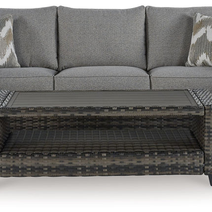 Oasis Court - Gray - Sofa, Chairs, Table Set (Set of 4) Signature Design by Ashley® 