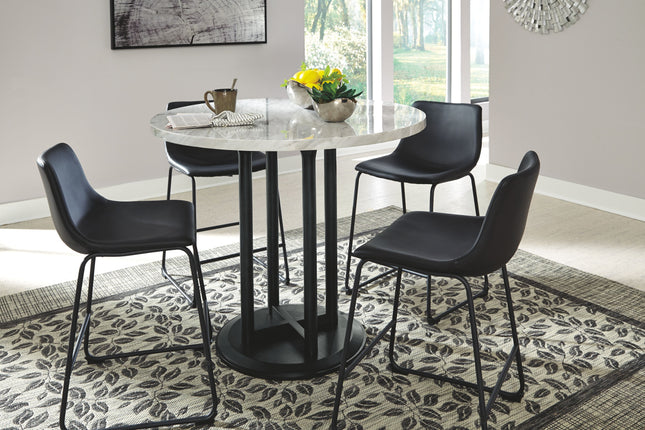 Centiar - Black / Gray - Round Dining Room Counter Table Signature Design by Ashley® 