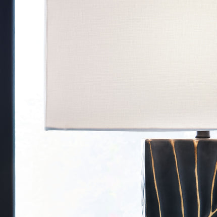 Bartlen - Black / Gold Finish - Poly Table Lamp Signature Design by Ashley® 