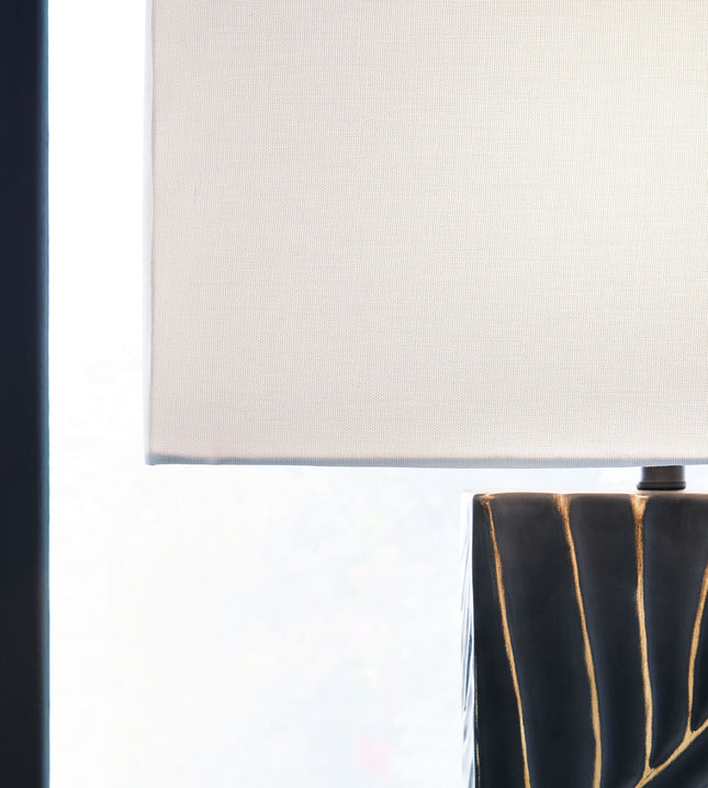 Bartlen - Black / Gold Finish - Poly Table Lamp Signature Design by Ashley® 