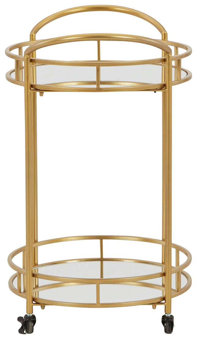 Wynora - Gold - Bar Cart Ashley Furniture 