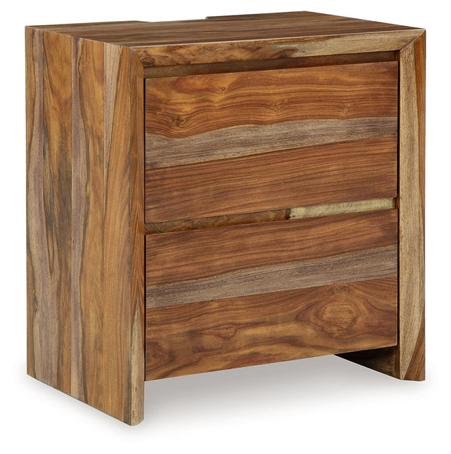 Dressonni - Brown - Two Drawer Night Stand - Tony's Home Furnishings